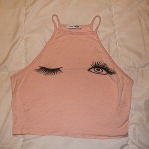Pink eyeball crop top